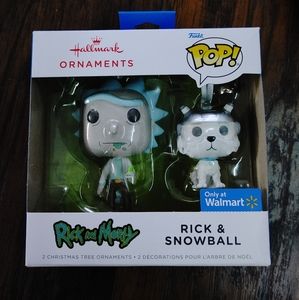 New Rick & Morty Hallmark Funko Ornaments Set Snowball